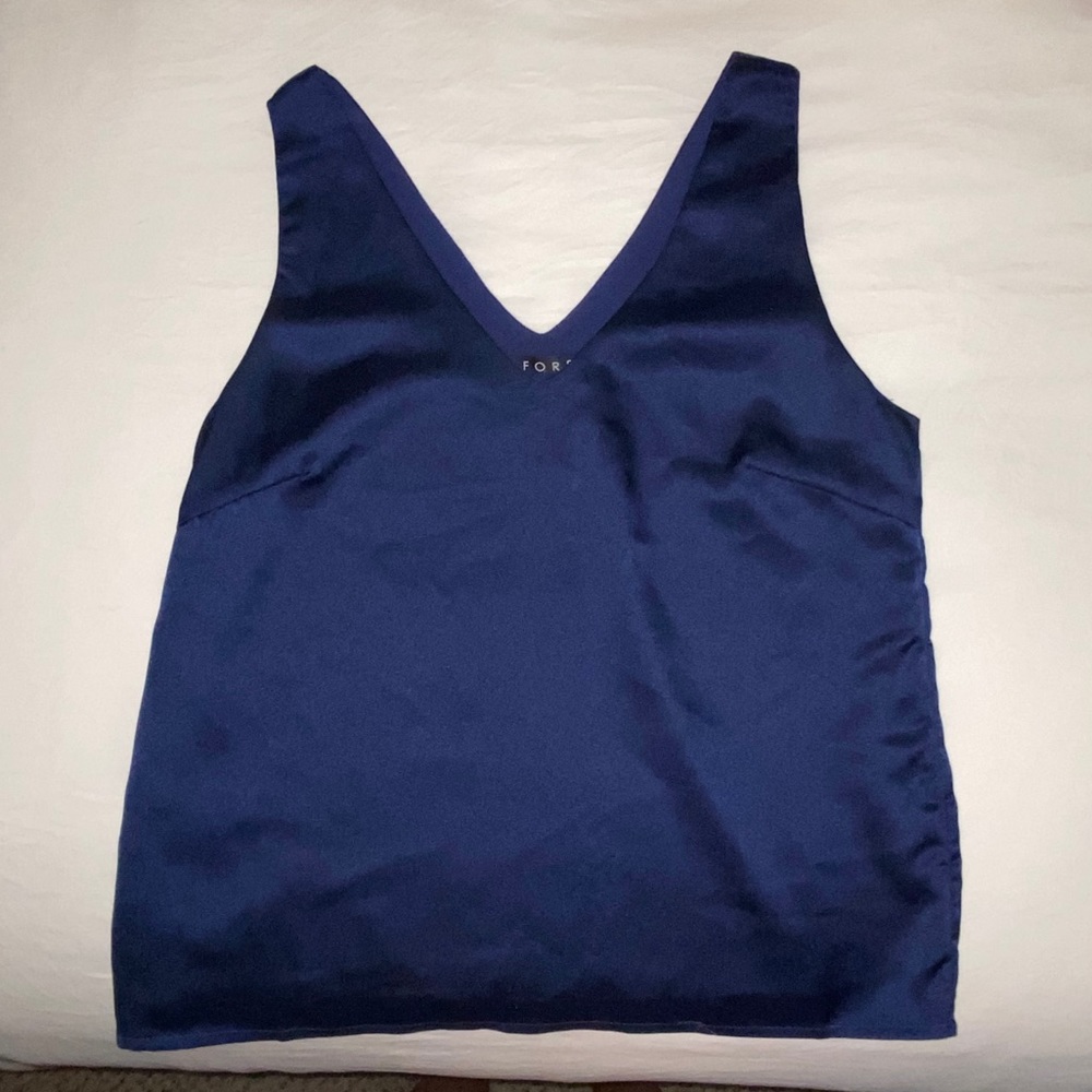 FORE Navy Silk Tank